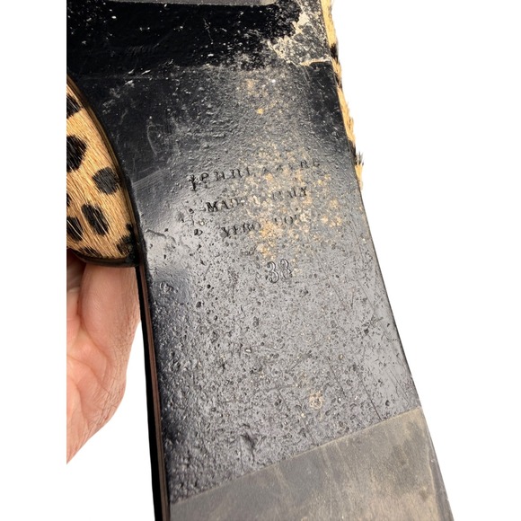 Jenni Kayne Leopard Print Calf Hair Pointed Toe Mules Women Sz 38 Quiet Luxury - Picture 6 of 12